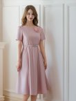 画像8: [送料無料][GINZA COUTURE]レッド・ピンク・半袖・シンプル・Ａライン・花・ワンピース[即日発送][大きいサイズあり] (8)