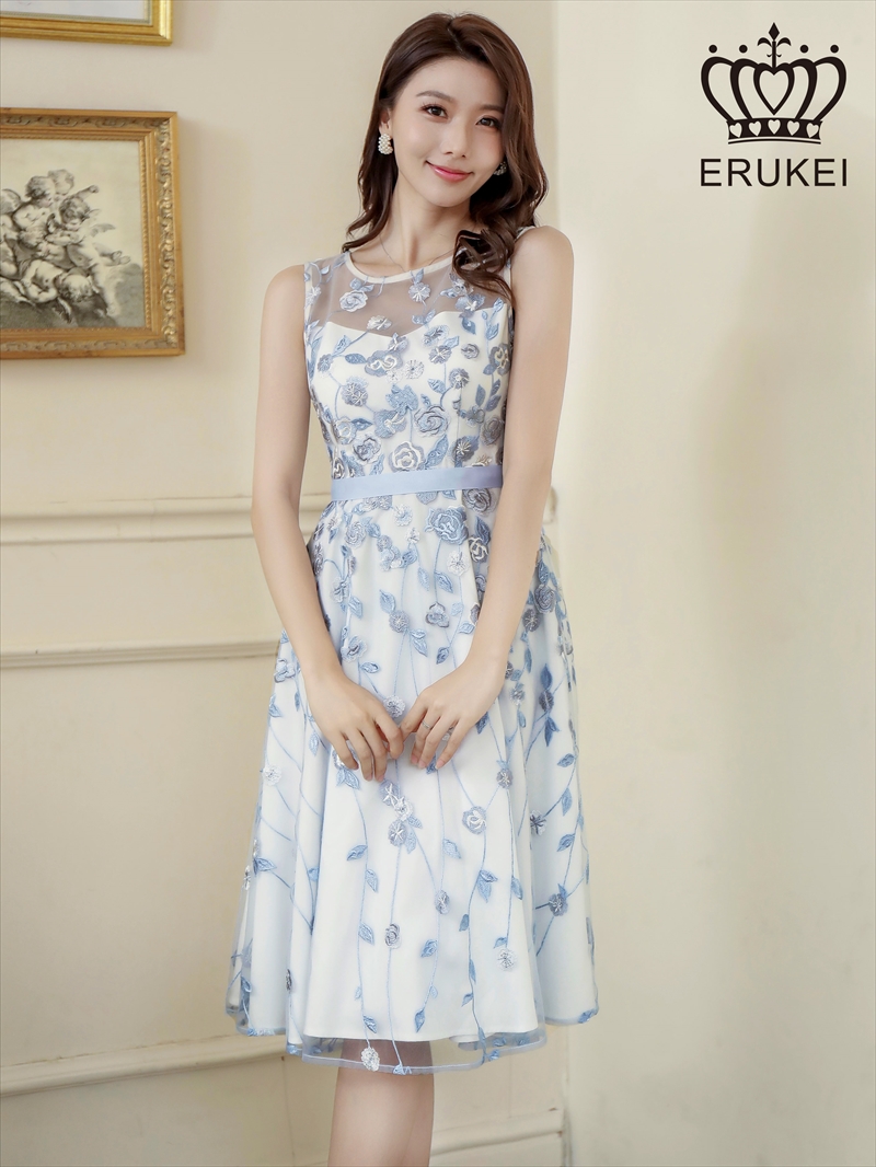 匿名発送】ERUKEI/AR/ROBE刺繍ミディアムドレス-