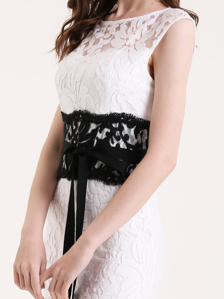 u003cherlipto\u003eScallop Belted Lace Dress黒M | www.nov-ita.fr